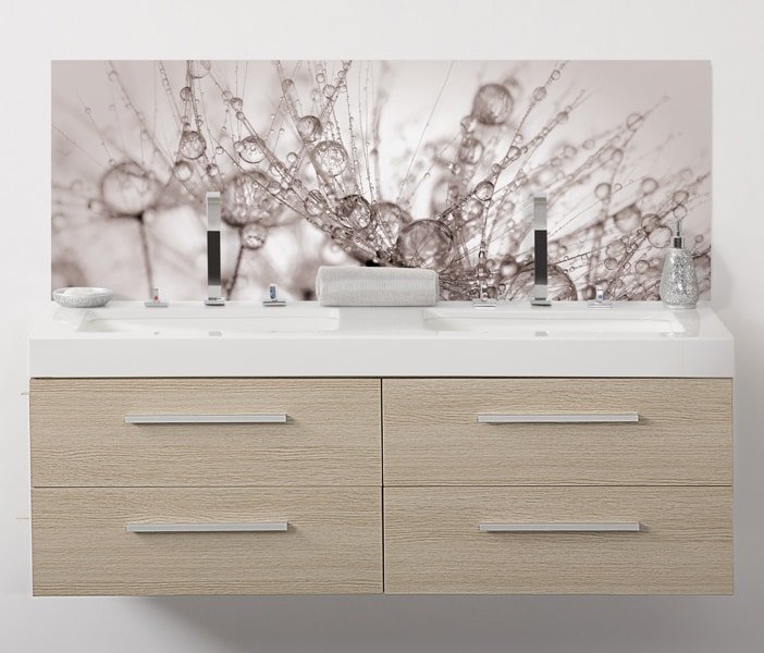 Crédence rosée matinale panodeco, ambiance nature, pose et entretien facile