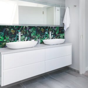 panneau mural salle de bains feuillage luxuriant