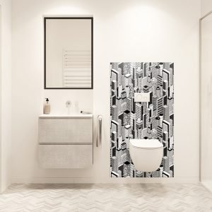 panneau mural salle de bains panorama urbain