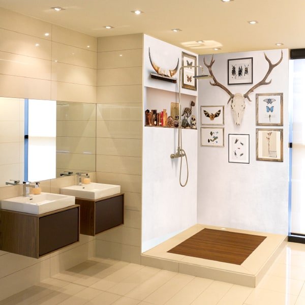 revêtement douche cabinet de curiosité, panneaux sur-mesure