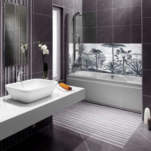 Crédence Baignoire Décor Végétal