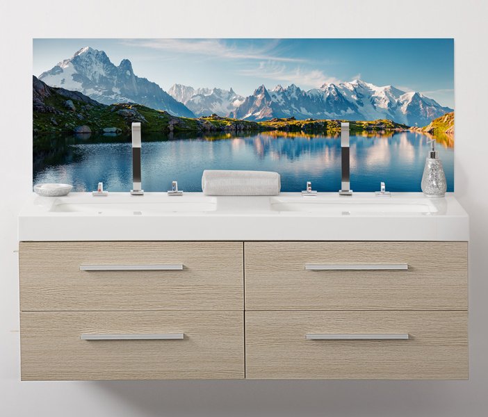 crédence double vasque mont blanc