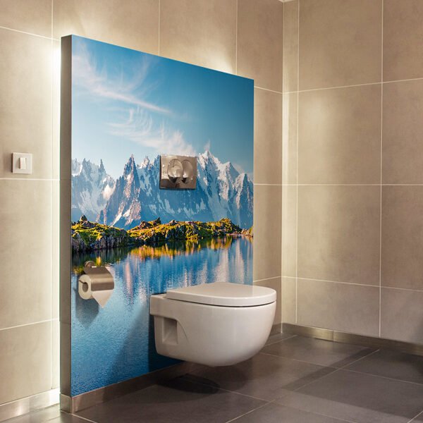 panneau mural salle de bains mont blanc