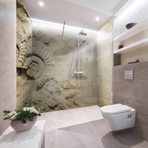 Panneau mural douche corail