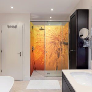 Panneau mural douche orange bloom