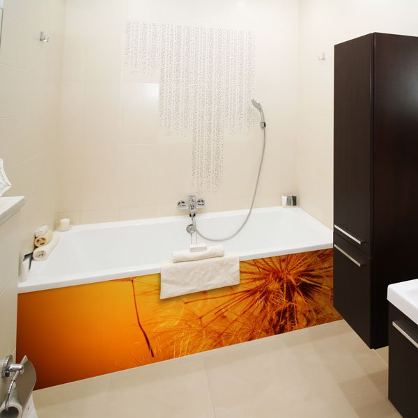 Panneau mural Salle de Bains Orange Bloom